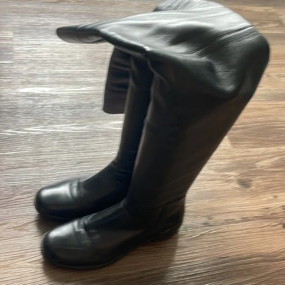 Over the knee black leather size 7.5 boots